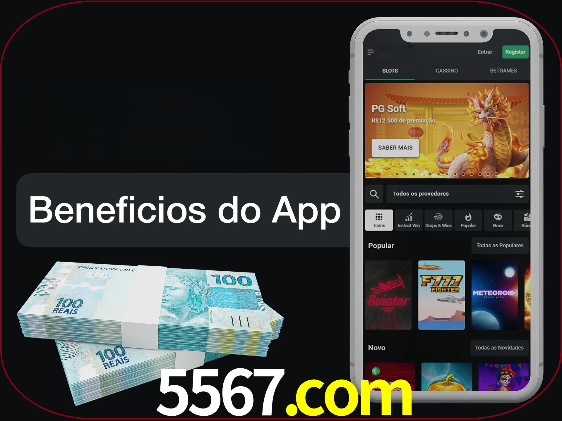 Obtenha todos os benefícios usando o aplicativo.