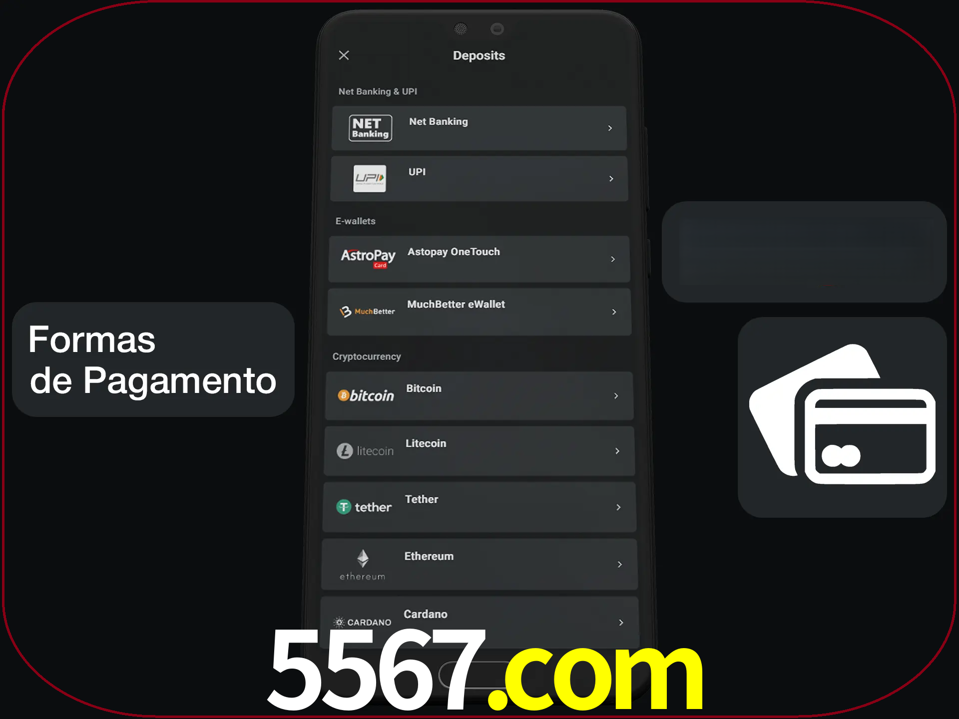 Escolha a forma de pagamento de sua preferência.