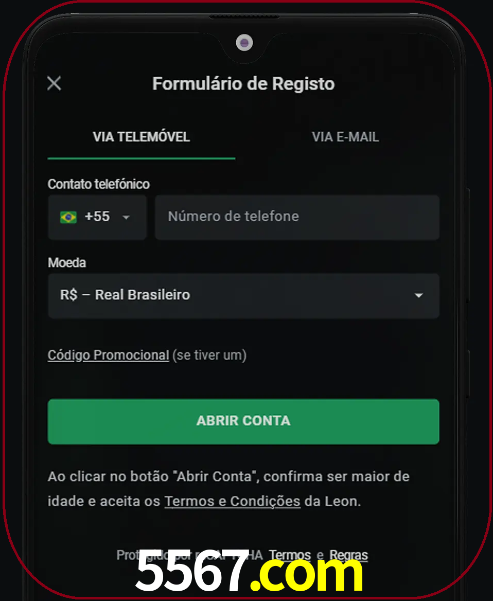 Abra o aplicativo e inicie o processo de registro.